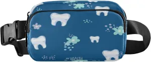 Fanny Packs for Women Men White Teeth Floral Belt Bag Waist Pouch Packs Crossbody Bag Running Hiking Fanny Pack Gifts for Girls Boys