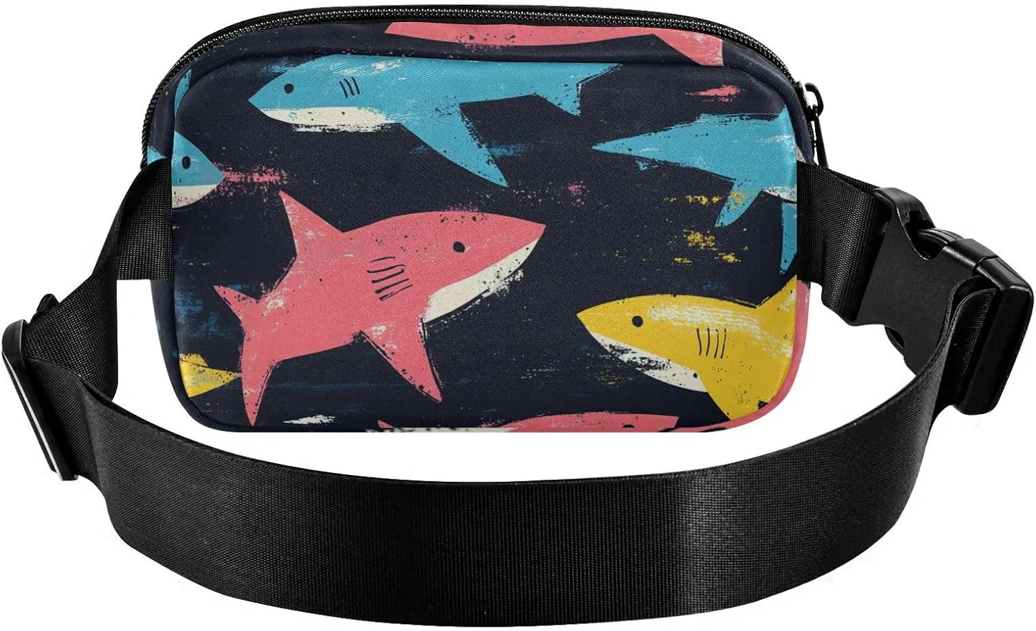 Fashion Fanny Waist Pack Nature fish sea Pirate Style Men Women Mini Sling Chest Bag with Adjustable Strap Crossbody Sport Bags for Travel Shopping Running