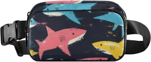 Fashion Fanny Waist Pack Nature fish sea Pirate Style Men Women Mini Sling Chest Bag with Adjustable Strap Crossbody Sport Bags for Travel Shopping Running
