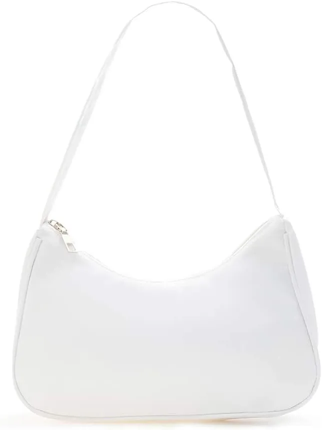 Fashion Solid Color Underarm Bag Nylon Hobos Bag Women Zipper Shoulder Bag