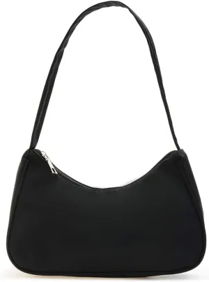 Fashion Solid Color Underarm Bag Nylon Hobos Bag Women Zipper Shoulder Bag