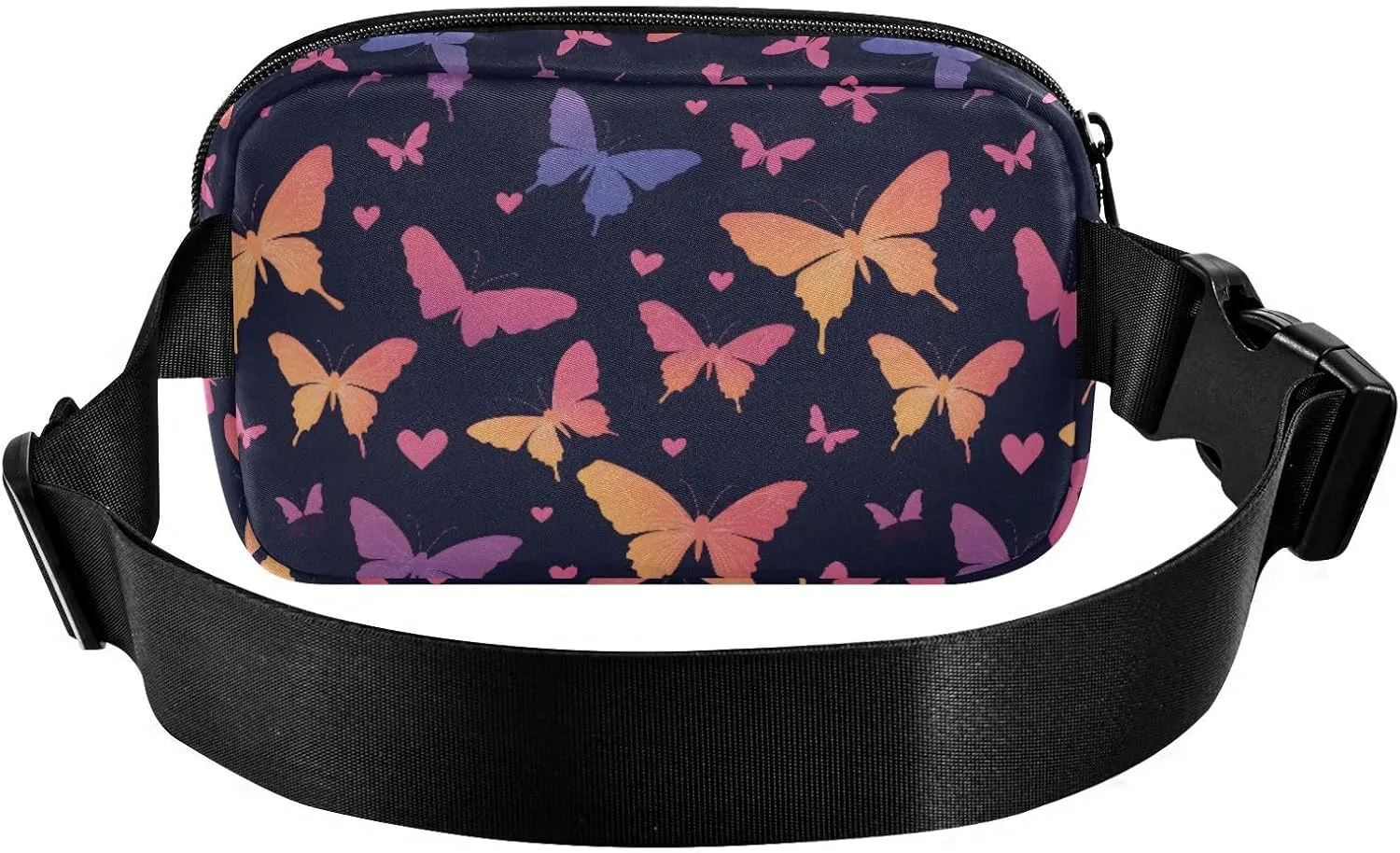 Fashion Waist Pack Crossbody Bags for Women Men with Adjustable Strap, Butterfly Crossbody Fanny Packs Mini Chest Belt Bag for Run Travel Outdoor Cycling Hiking