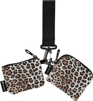 Fashionable Leopard Print Zip Around Wristlet Wallet for Women Portable Detachable Dual Pocket Keychain Wallet Wrist Wallet
