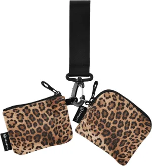 Fashionable Leopard Print Zip Around Wristlet Wallet for Women Portable Detachable Dual Pocket Keychain Wallet Wrist Wallet
