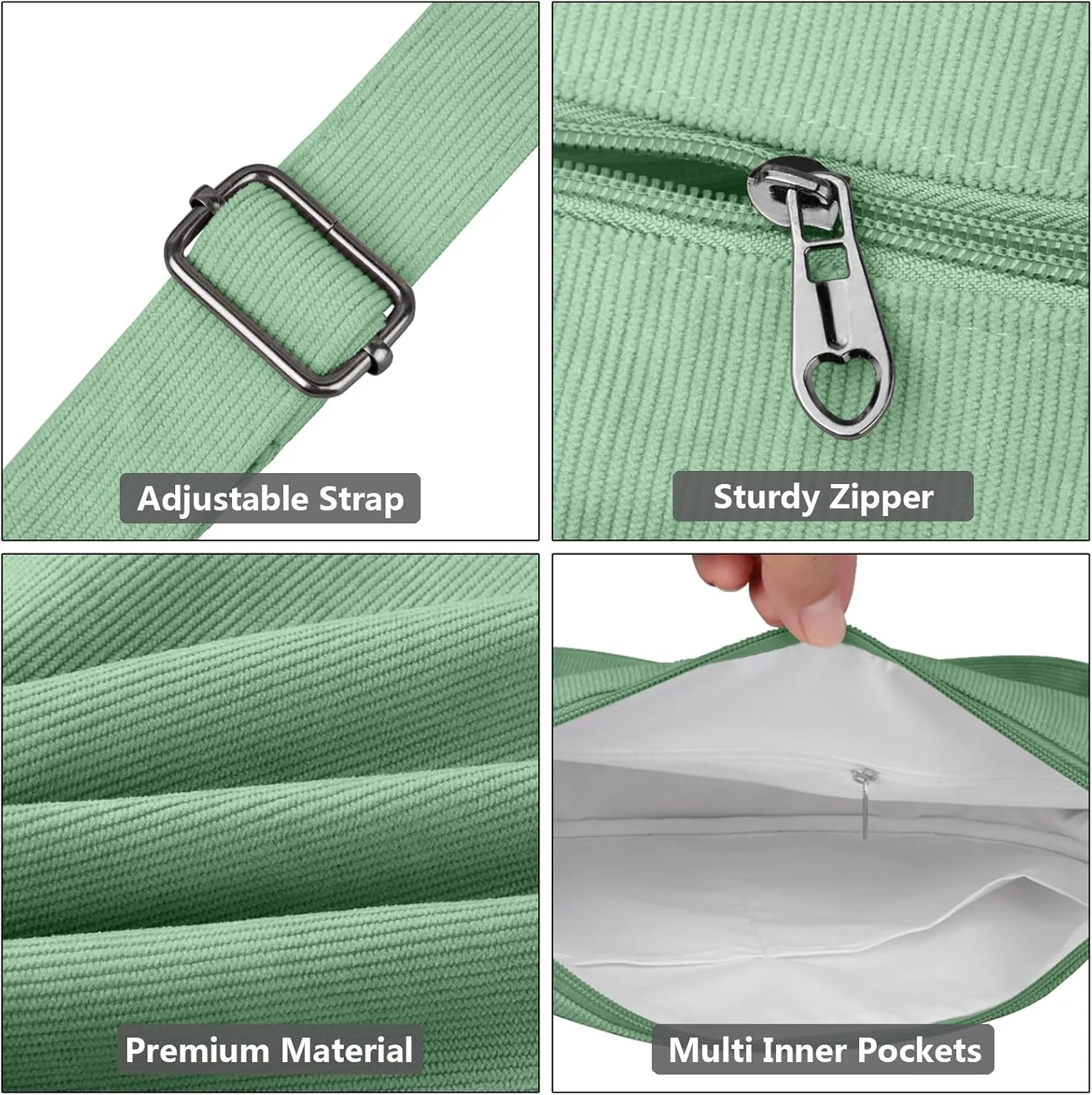 FITDON Corduroy Crescent Crossbody Bag for Women Men, Small Sling Hobos Dumpling Bag Crescent Purse