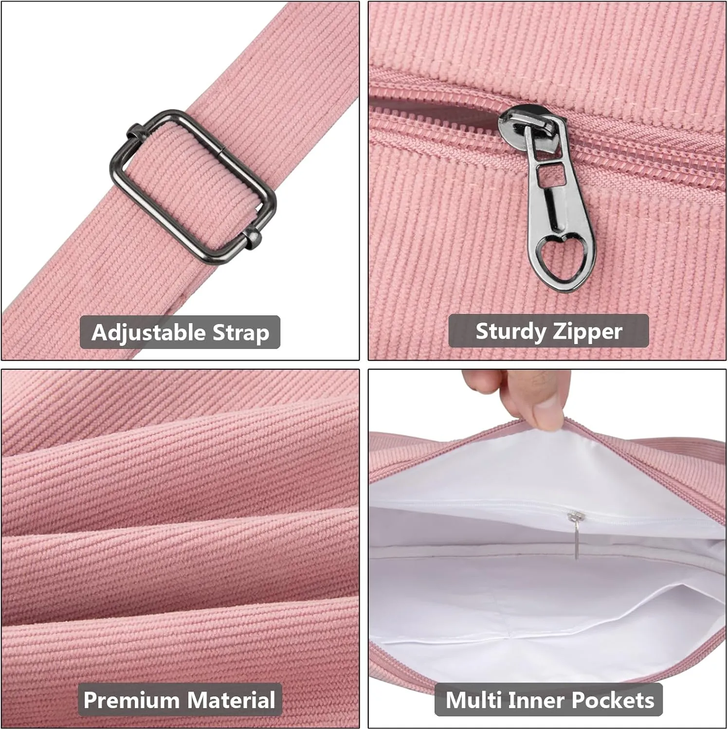FITDON Corduroy Crescent Crossbody Bag for Women Men, Small Sling Hobos Dumpling Bag Crescent Purse