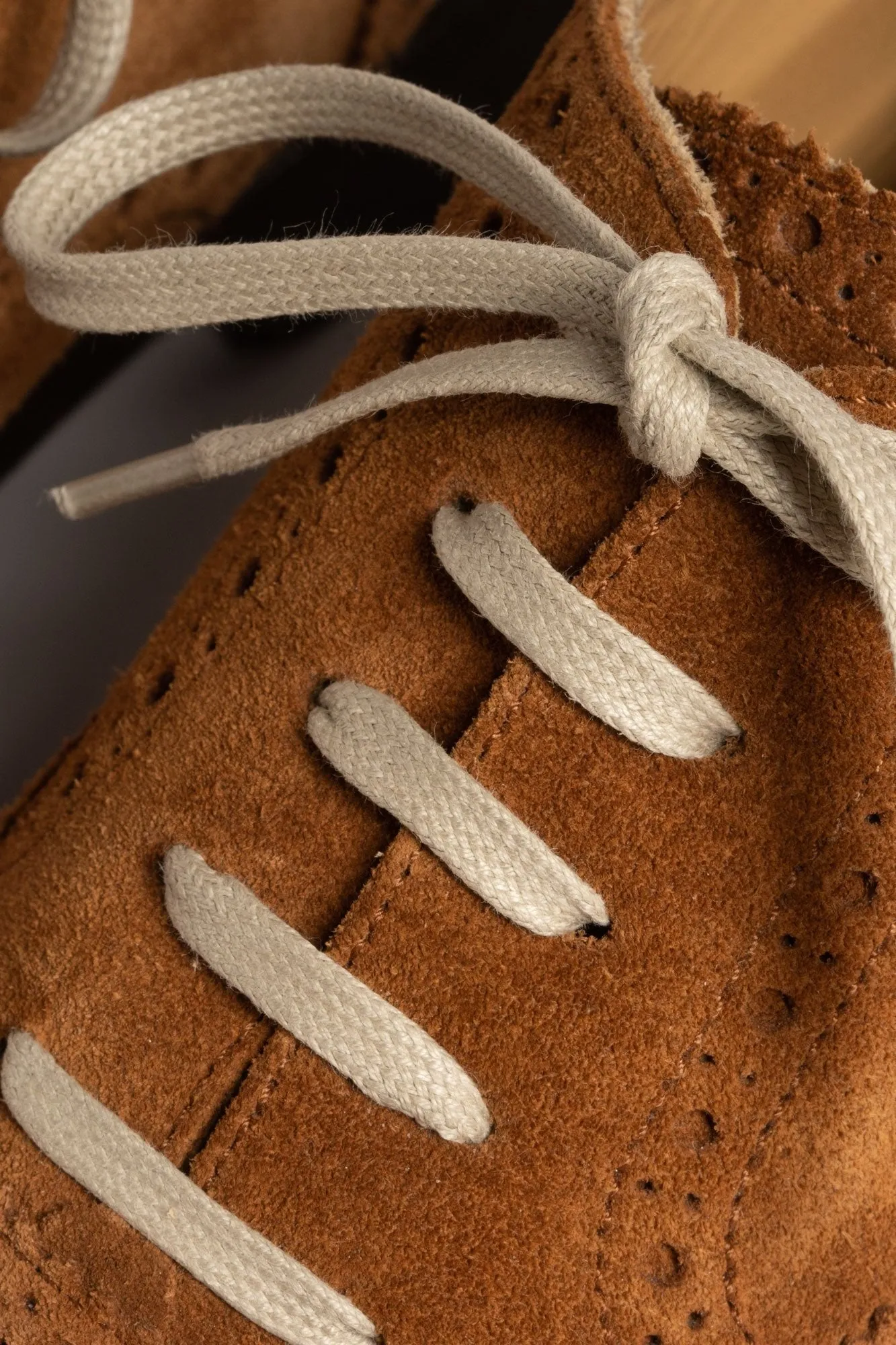 Flat Beige Waxed Cotton Shoelaces