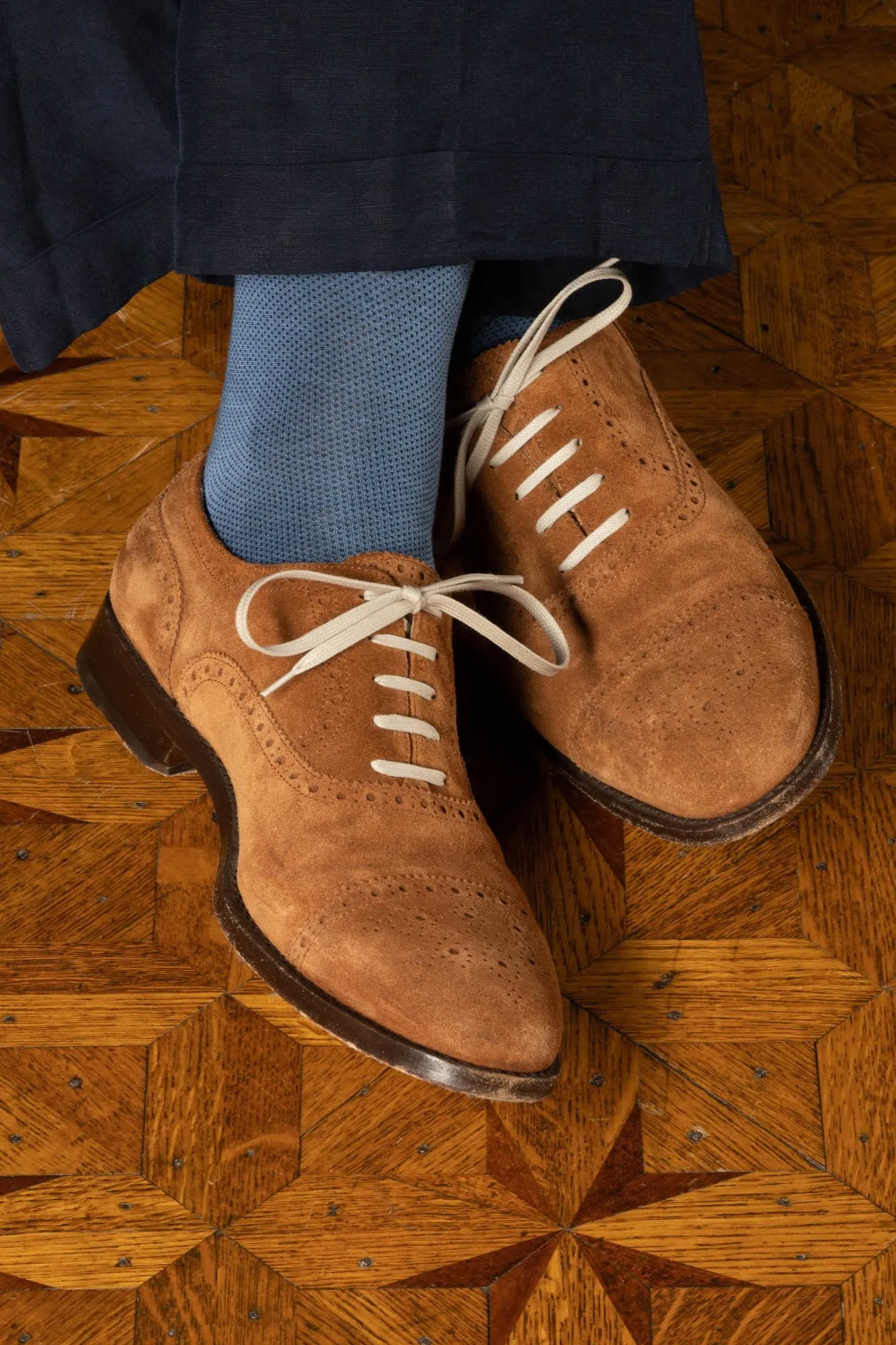 Flat Beige Waxed Cotton Shoelaces