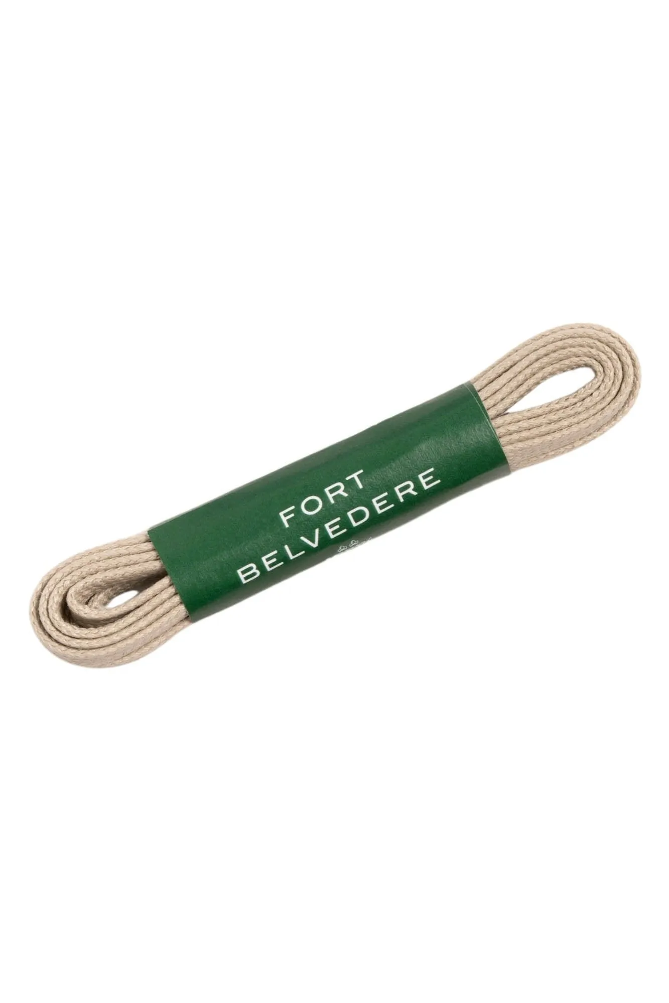 Flat Beige Waxed Cotton Shoelaces