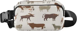 Funny Animal Belt Bag for Women Men Deer Fanny Pack Small Waist Pouch Crossbody Bags for Outdoor Hiking Running Travel