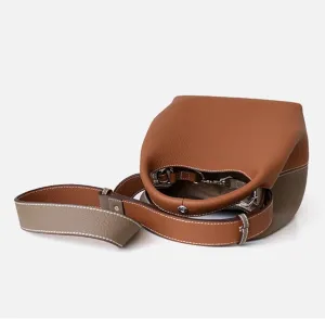 Genuine Leather Bucket Tote Bag Hobo Crossbody Bags for Women Trendy Purses Handbags Shoulder Purse Everyday Purse