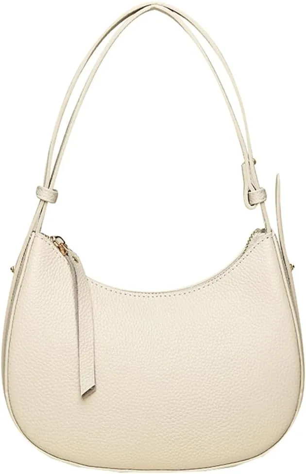 Genuine Leather Shoulder Crossbody Bag for Women Crescent Tote Purse Small Handbag Ladies Satchels with Adjustable Strap