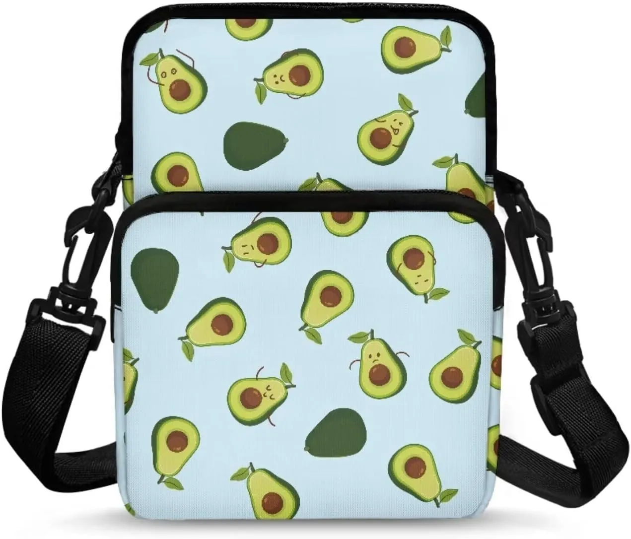 Girls Crossbody Shoulder Bags, 2 Layer Travel Messenger Bag Waist Pouches Purse Bag