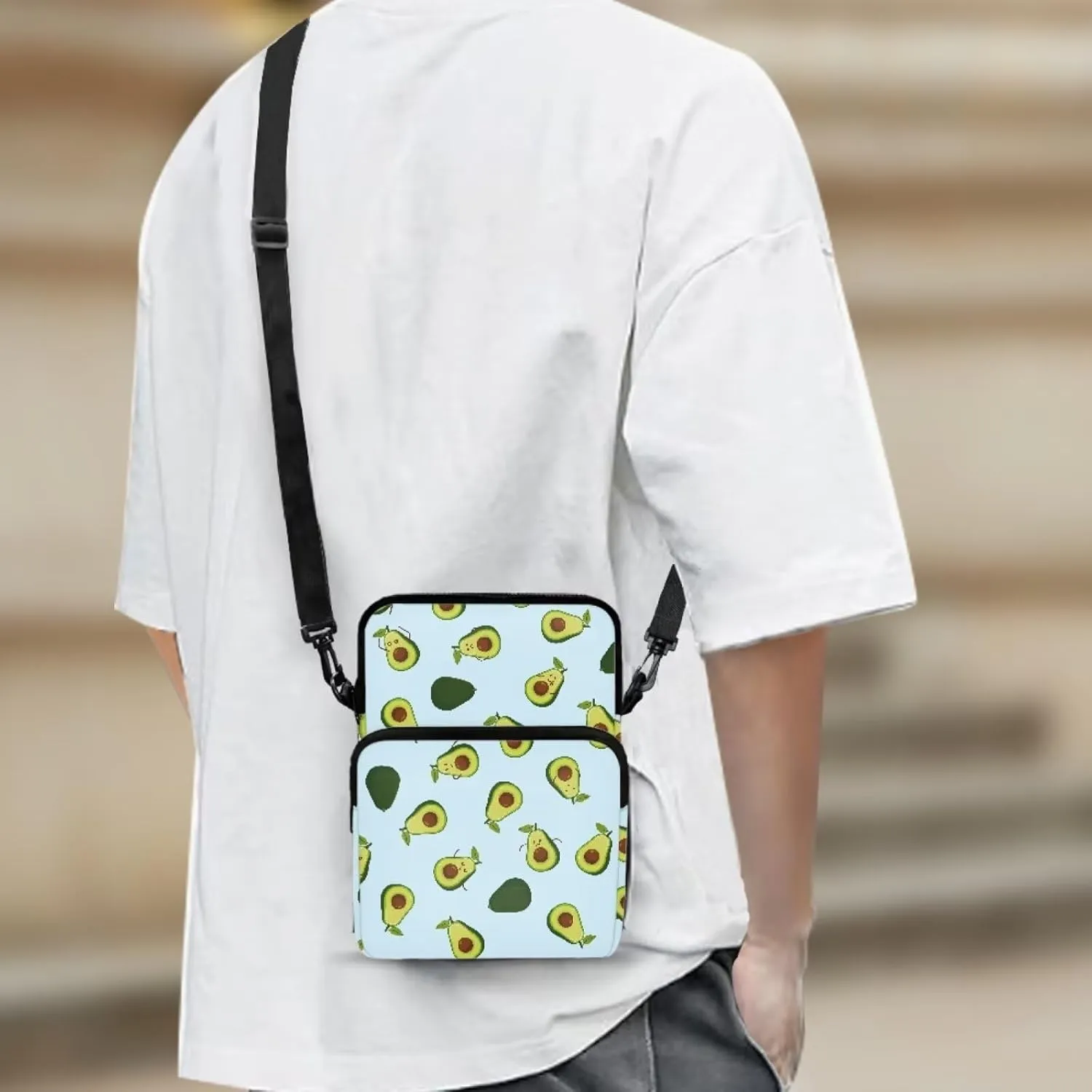 Girls Crossbody Shoulder Bags, 2 Layer Travel Messenger Bag Waist Pouches Purse Bag