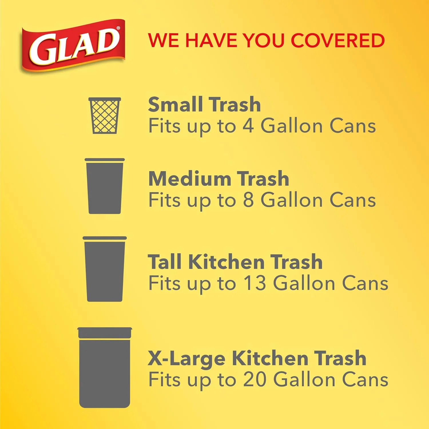 Glad Medium Drawstring Trash Bags, 8 Gal, Gain Original with Febreze, 80 Ct (Package May Vary)