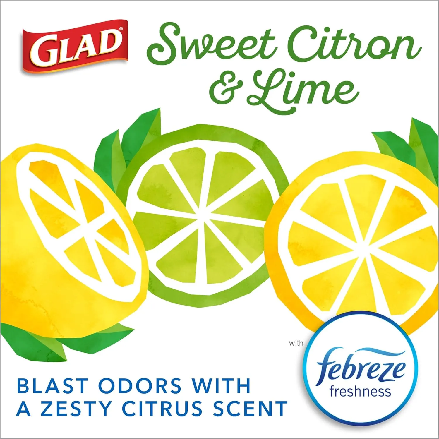 Glad Odorshield Small Drawstring Trash Bags, 4 Gal, Sweet Citron and Lime, 80 Ct, Pack May Vary