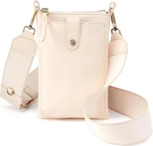 HOBO Cass Leather Phone Crossbody with Adjustable Strap for Gym, Travel, or Everyday - Lightweight and Casual Design for Everyday Essentials, Cream