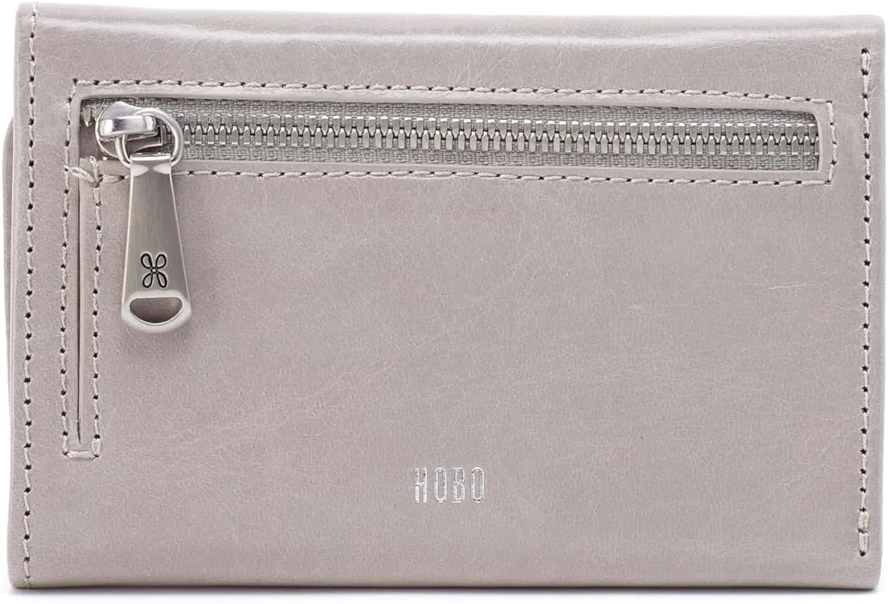 HOBO Jill Trifold Leather Wallet for Women, Snap Closure