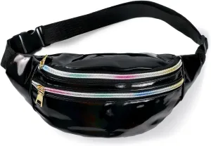 Holographic Fanny Packs for Women Festival Party Rave Shiny Phanny Pack Travel Hiking Waist Packs