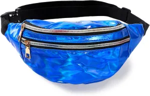 Holographic Fanny Packs for Women Festival Party Rave Shiny Phanny Pack Travel Hiking Waist Packs