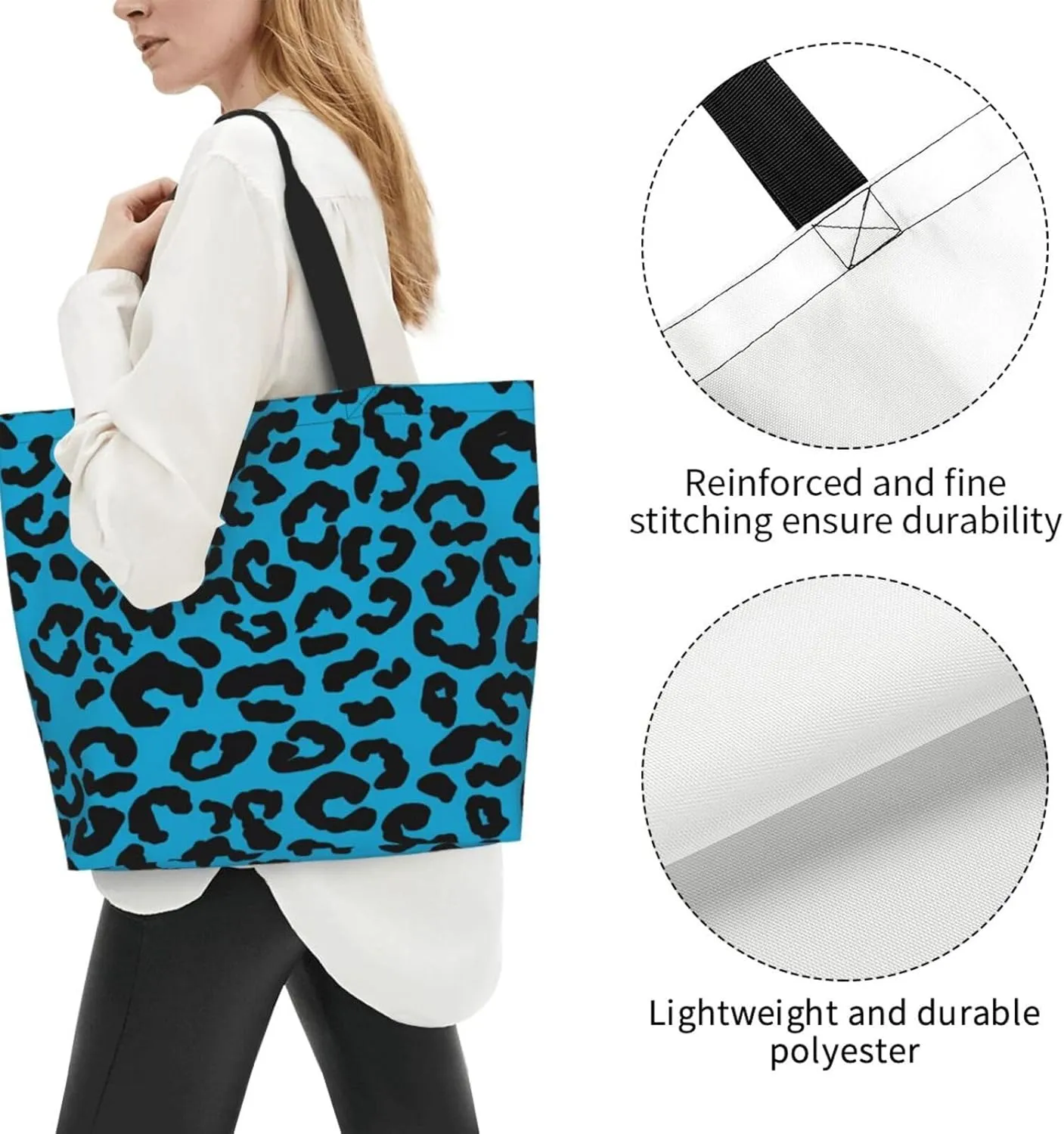 Hot Pinks Zebra Leopard Animal Stripes Women's Tote Bag Large Capacity Single Shoulder Bags Handbag for Shopping Work