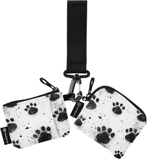 Ink Dog Paws Zip Around Wristlet Wallet for Women Portable Detachable Dual Pocket Keychain Wallet Wrist Wallet