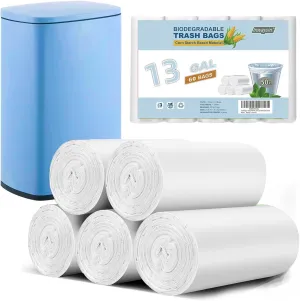 Inwaysin Ultra Strong Tall Kitchen Trash Bags 13 Gallon Garbage Bags, White Bin Liners, 60 Count