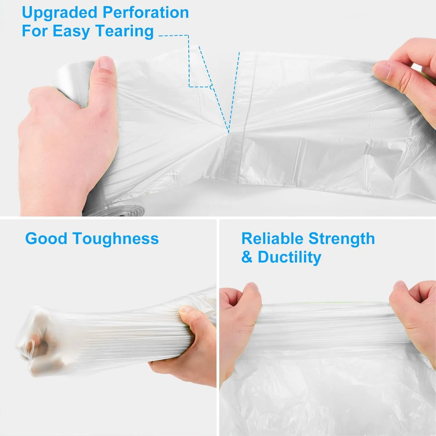Inwaysin Ultra Strong Tall Kitchen Trash Bags 13 Gallon Garbage Bags, White Bin Liners, 60 Count