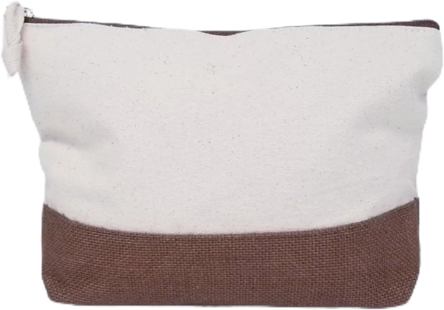 Jute Canvas Pouch, Multipurpose Travel Pouch, Cosmetics, Pencils/Pens, Storage (Brown)