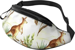 Kangaroo Pattern Waist Bag Adjustable Belt Hip Bum Bag Travel Hiking Running Outdoor Sports Fanny Pack For Men And Women