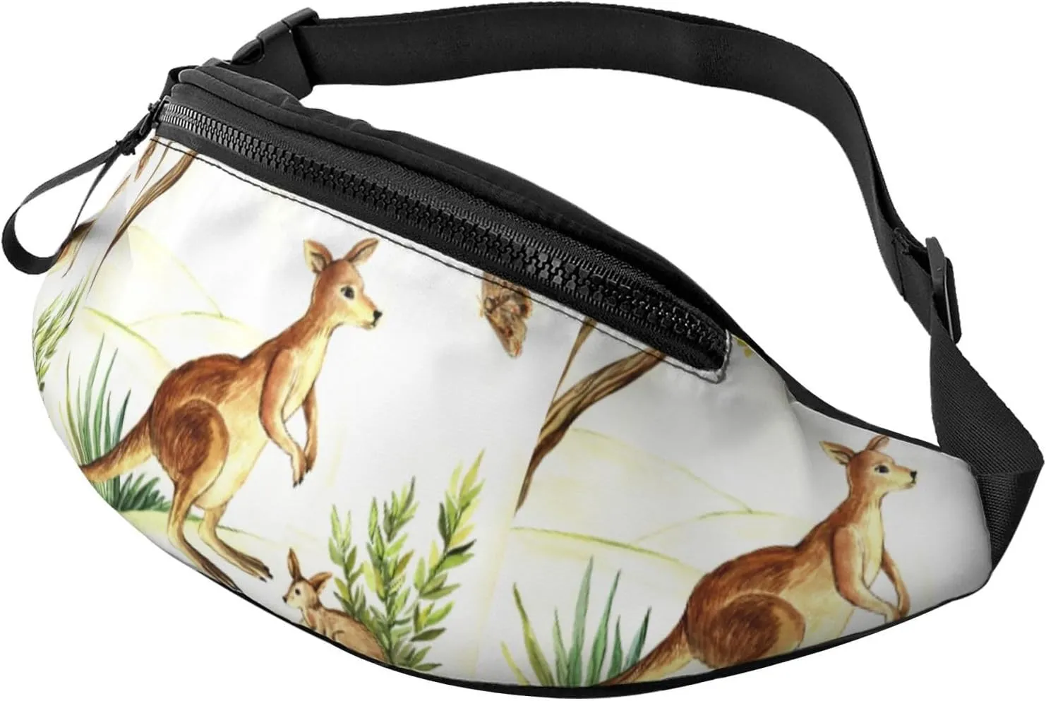 Kangaroo Pattern Waist Bag Adjustable Belt Hip Bum Bag Travel Hiking Running Outdoor Sports Fanny Pack For Men And Women