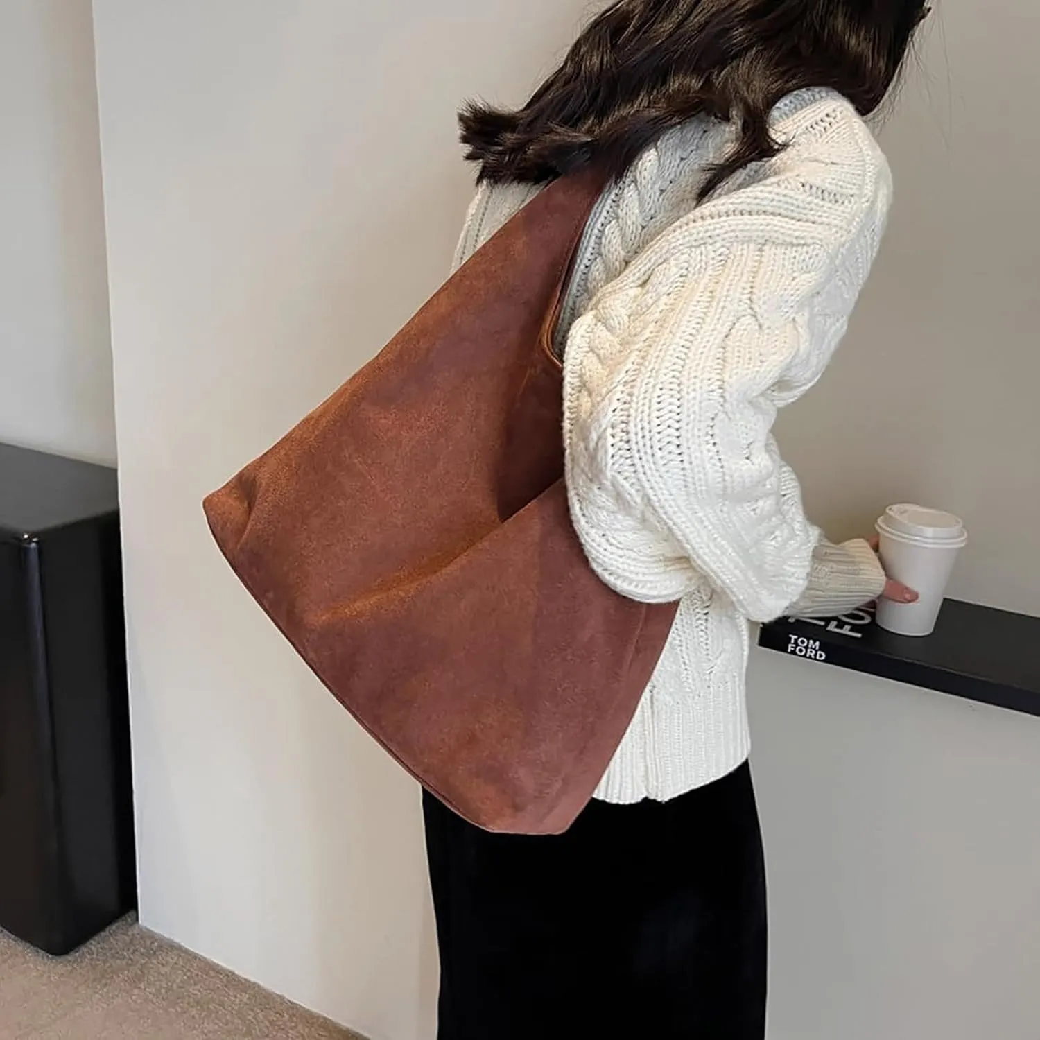 Large Messenger Bag Tote Bags For Women Work Bags Suede Slouchy Bag Handbag Tote Handbag