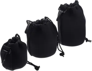 Large Neoprene Camera Lens Bag Drawstring Lens Pouch for Outdoor Protection