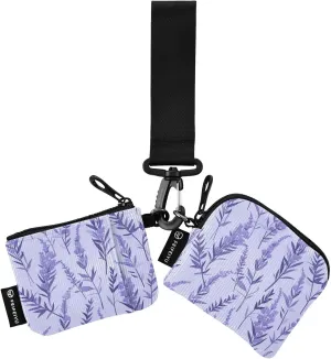 Lavender Zip Around Wristlet Wallet for Women Portable Detachable Dual Pocket Keychain Wallet Wrist Wallet