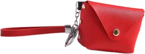 Leather Change Purse for Women Pouches Convenient Keychain Wristlet Card Holder Small Coin Bag PU Wallet