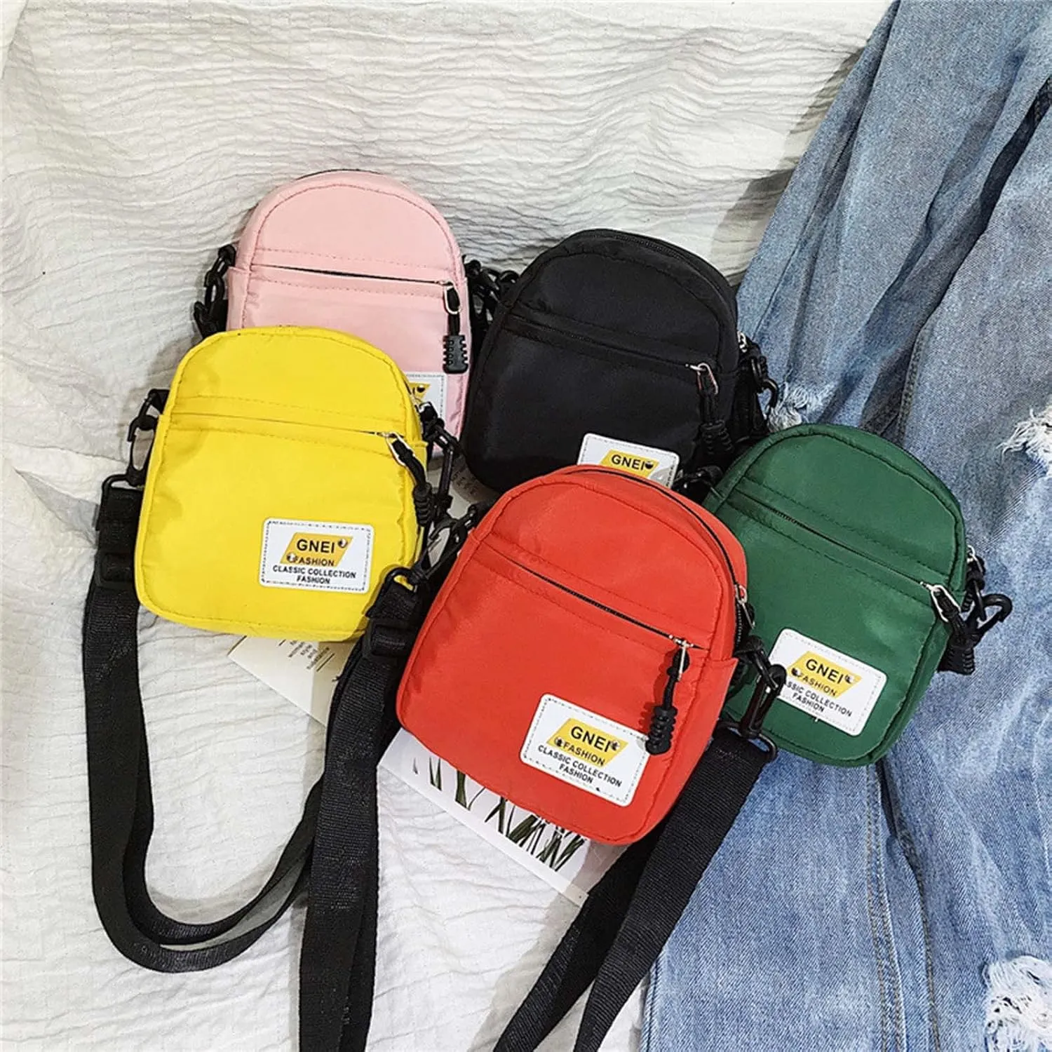 Leather Shoulder Bag for Women 2022 New Korean Fashion Simple Casual One Shoulder Crossbody Nylon Small (One Size)