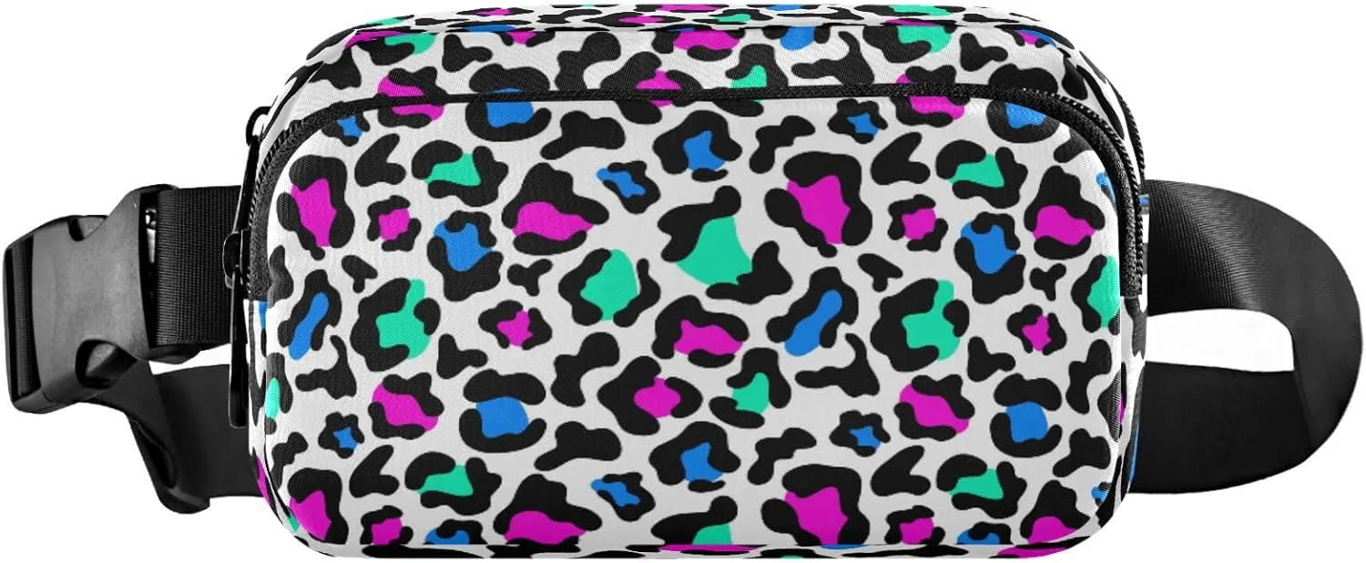 Leopard Multicolored Spots Belt Bag for Women Men Fanny Pack Small Waist Pouch Crossbody Bags for Outdoor Hiking Running Travel