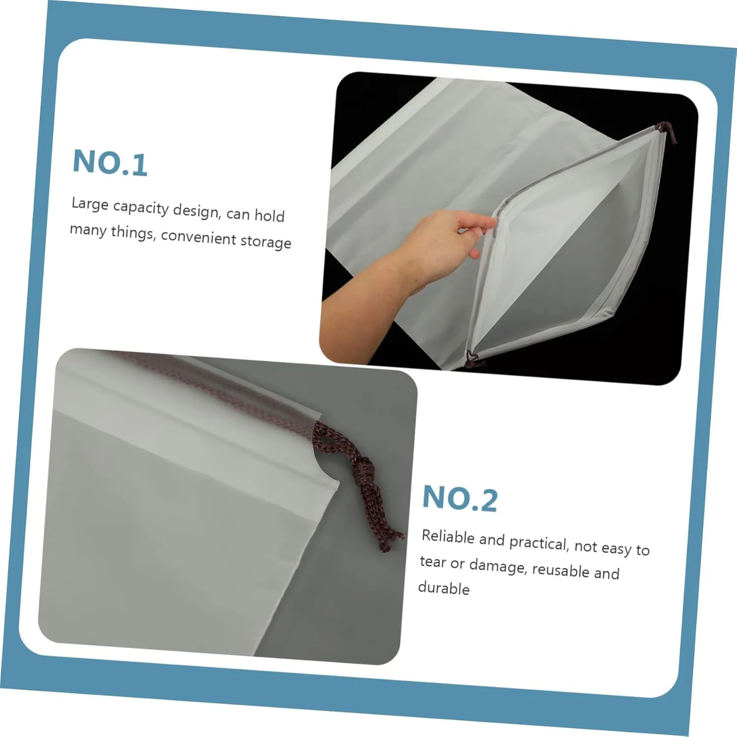 LIFKOME Eva Drawstring Bags 10pcs Travel Clothing Storage Organizing Pouches Home and Dorm Use