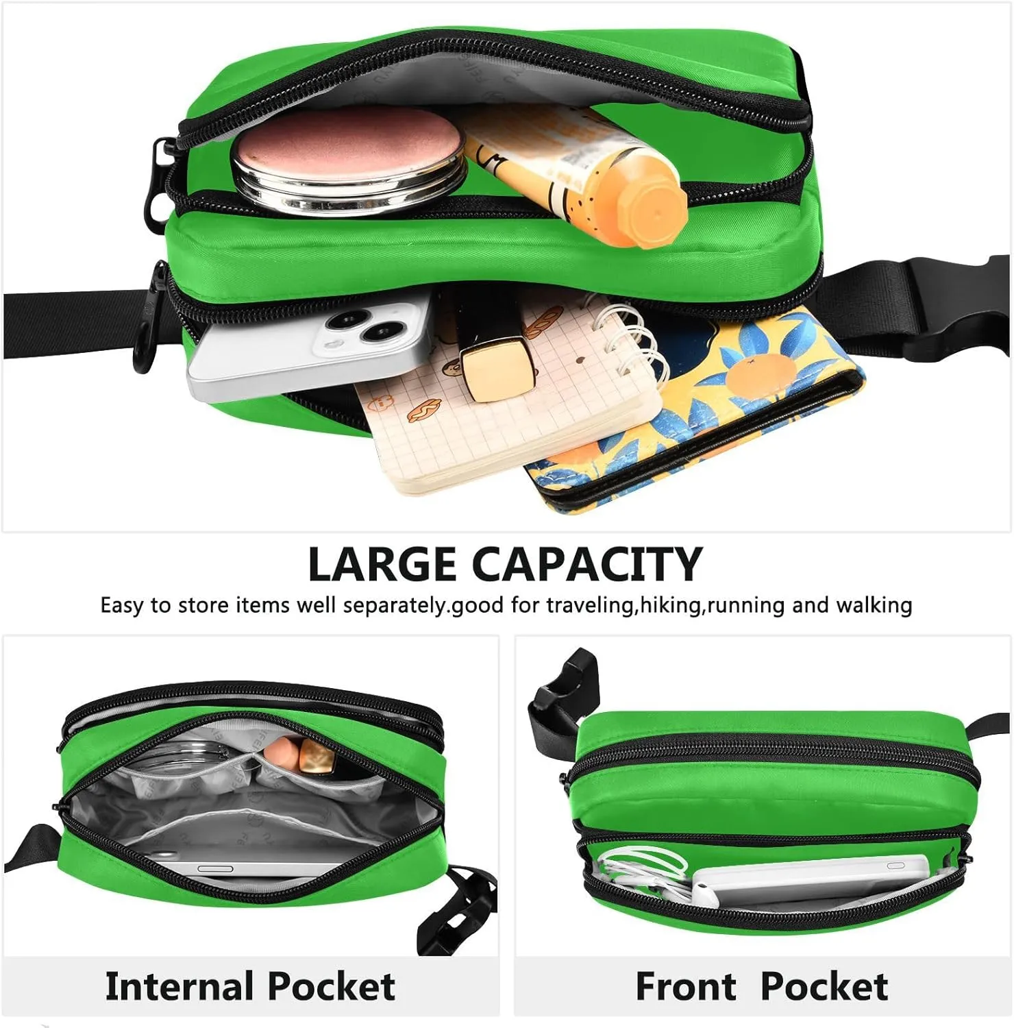 Lime Green Waist Packs for Women Men Belt Bag Fanny Pack Small Waist Pouch Pouch Runing Belt for Outdoor Running Hiking Cycling