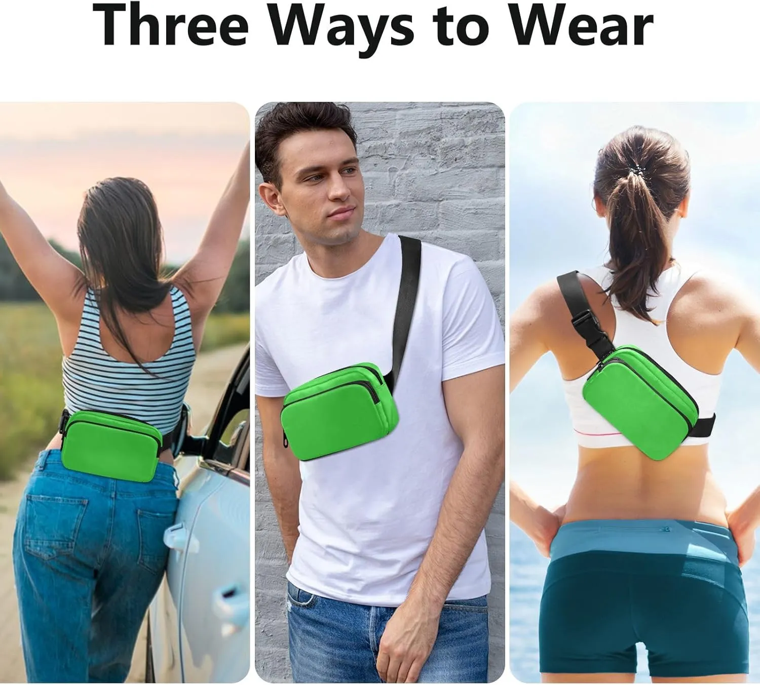 Lime Green Waist Packs for Women Men Belt Bag Fanny Pack Small Waist Pouch Pouch Runing Belt for Outdoor Running Hiking Cycling