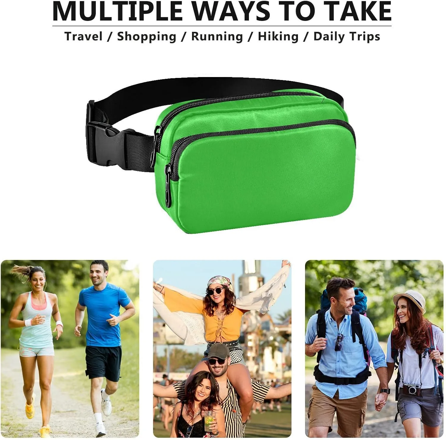 Lime Green Waist Packs for Women Men Belt Bag Fanny Pack Small Waist Pouch Pouch Runing Belt for Outdoor Running Hiking Cycling