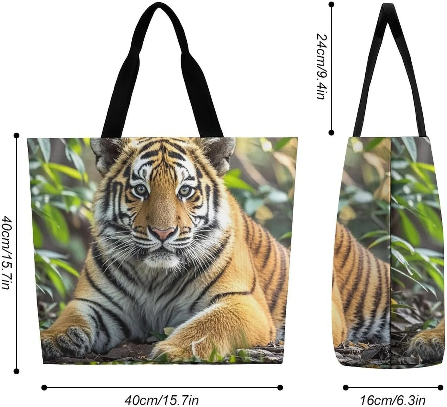 Lion Sticks Out Tongue Beach Bag Reusable Tote Bag Foldable Grocery Bags Women Shopping Bags for Daily Essentials