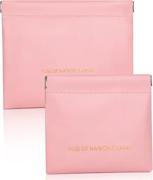 Makeup Bag for Purse:GlorBrochas PU Leather Makeup Pouch Set Large & Small Portable Cosmetic Bags, Waterproof Squeeze Top Coin Purse,Travel Organizer for Makeup,Lipstick, Jewelry,Earbuds(Pink)