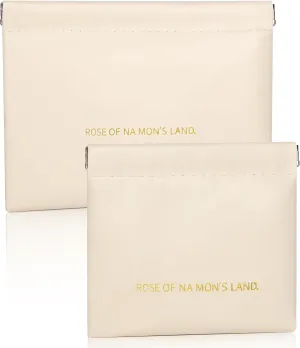 Makeup Bag for Purse:GlorBrochas PU Leather Makeup Pouch Set Large & Small Portable Cosmetic Bags, Waterproof Squeeze Top Coin Purse,Travel Organizer for Makeup,Lipstick, Jewelry,Earbuds(White)