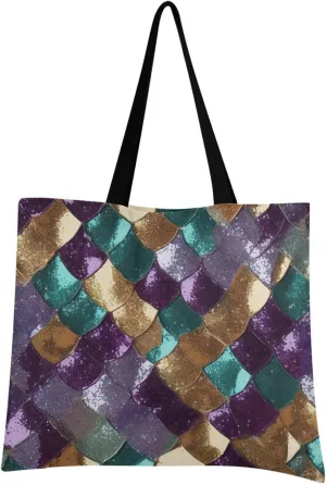 Mardi Gras Tote Bag for Women Girl Canvas Shoulder Handbags Reusable Grocery Bags Large Purse with Inner Pocket 214a5029