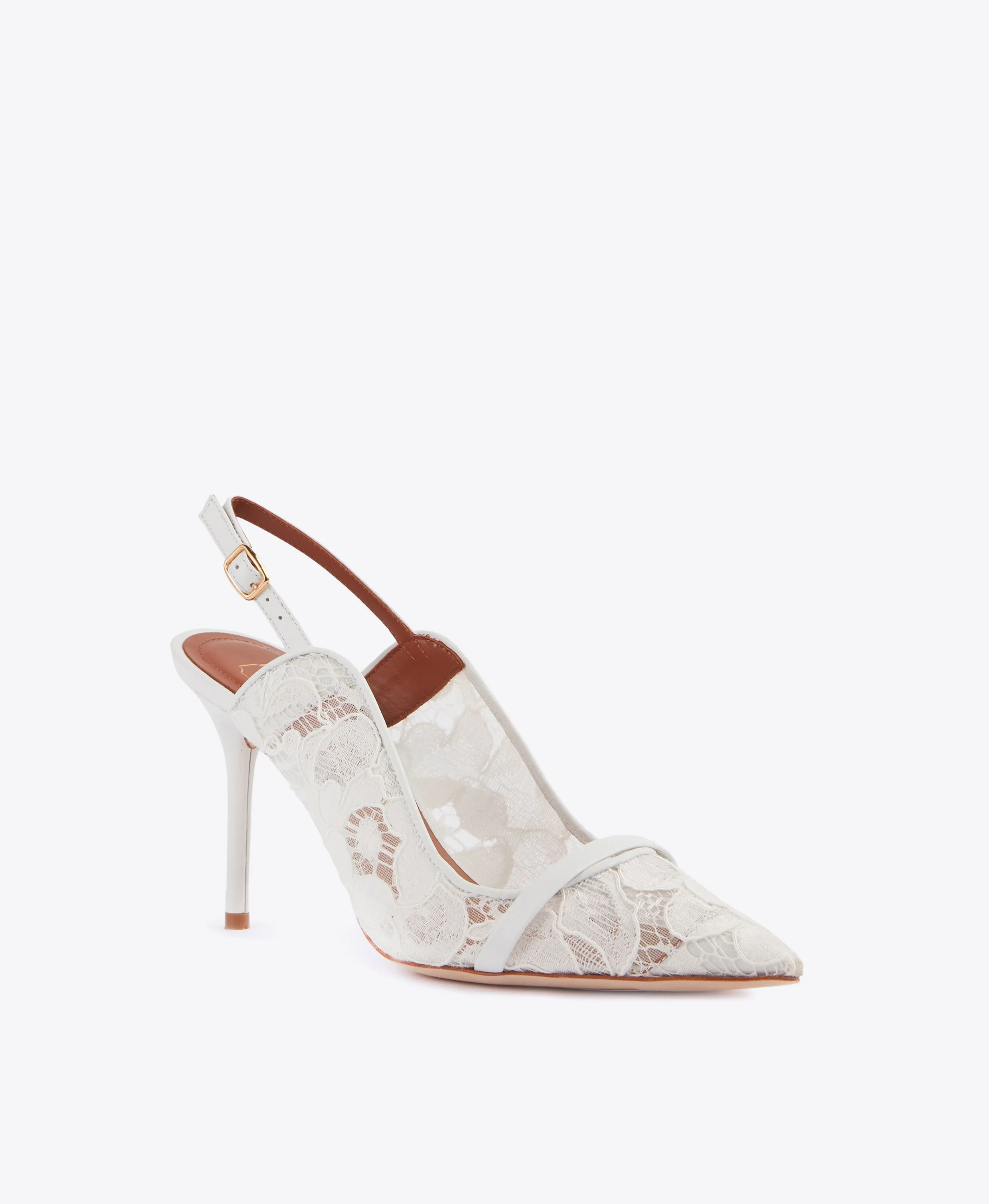 Marion 85 White Lace Slingback