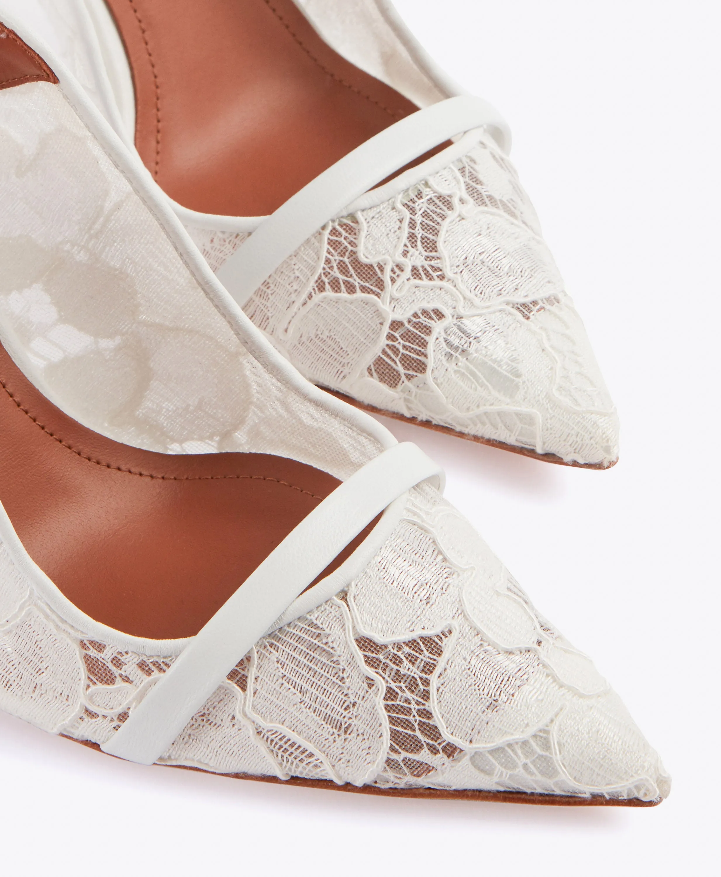 Marion 85 White Lace Slingback