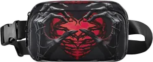 MCHIVER Gothic Hearts Fanny Pack for Women Men Crossbody Belt Bag Fashion Waist Packs Purse with Adjustable Strap Hip Bag for Running Hiking Cycling