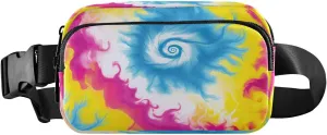 MCHIVER Tie Dye Spiral Fanny Pack for Women Men Crossbody Belt Bag Fashion Waist Packs Purse with Adjustable Strap Bumbags for Running Hiking Cycling