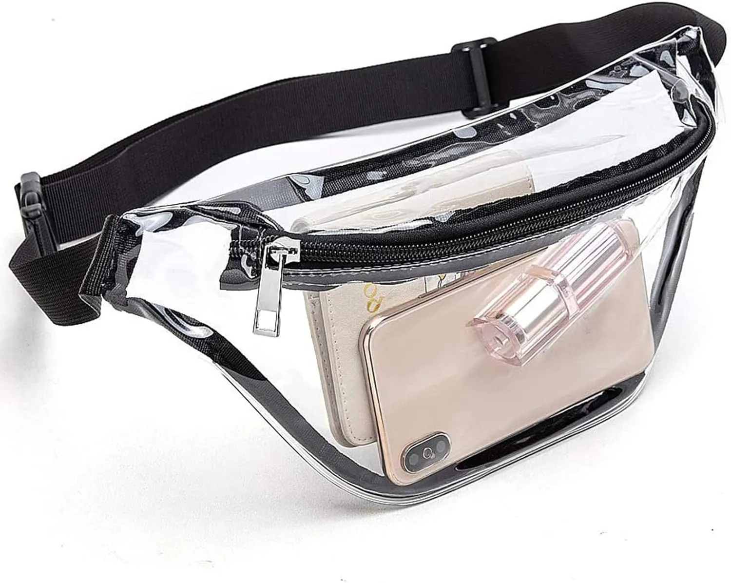 Men Shoulder Bags Waist Bag Clear Fanny Pack Women Small Clear Waist Bags Cute Waist Pack With (Black, One Size)